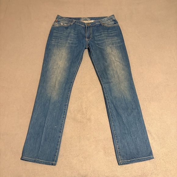 ROBINS Jeans Long Flap bronze‎ studded pockets, size 36 - Picture 5 of 11